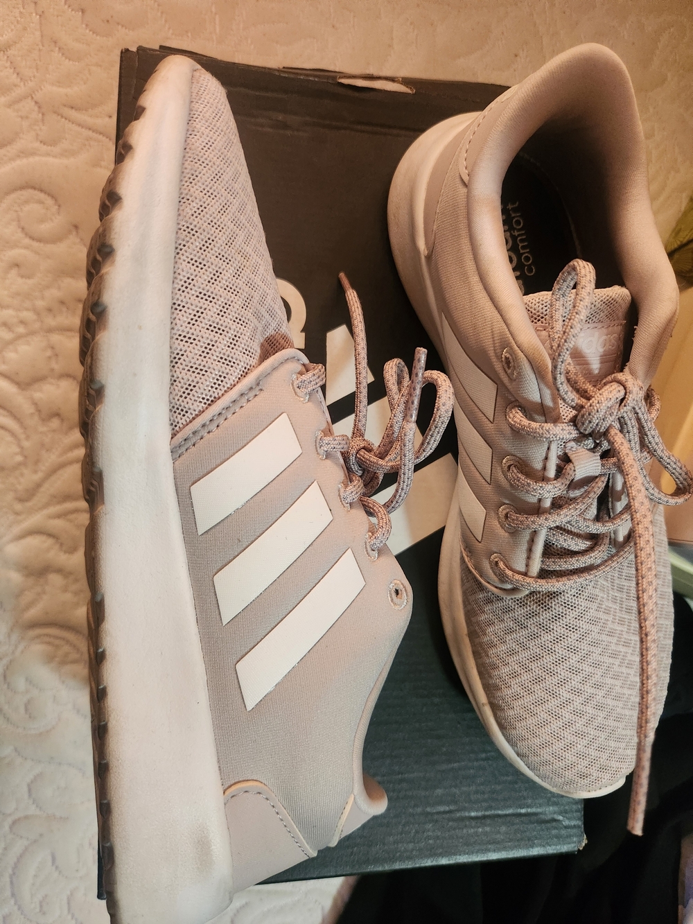 adidas Women’s Pink and White Lightweight Sneakers